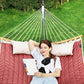 Padded Double Hammock Burgundy and Beige FredCo