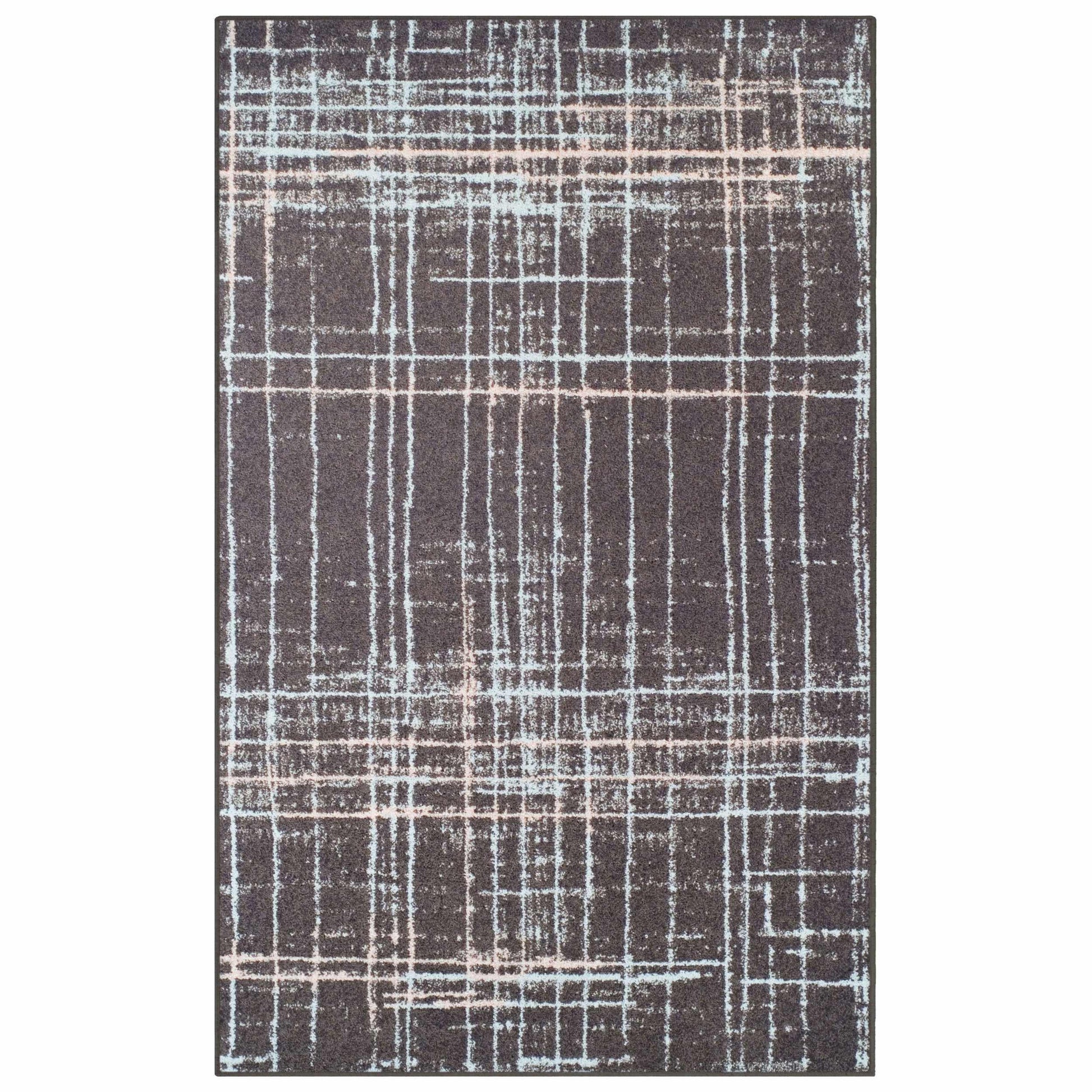 Painted Stripes Plaid Pattern Cottage Country Rug FredCo