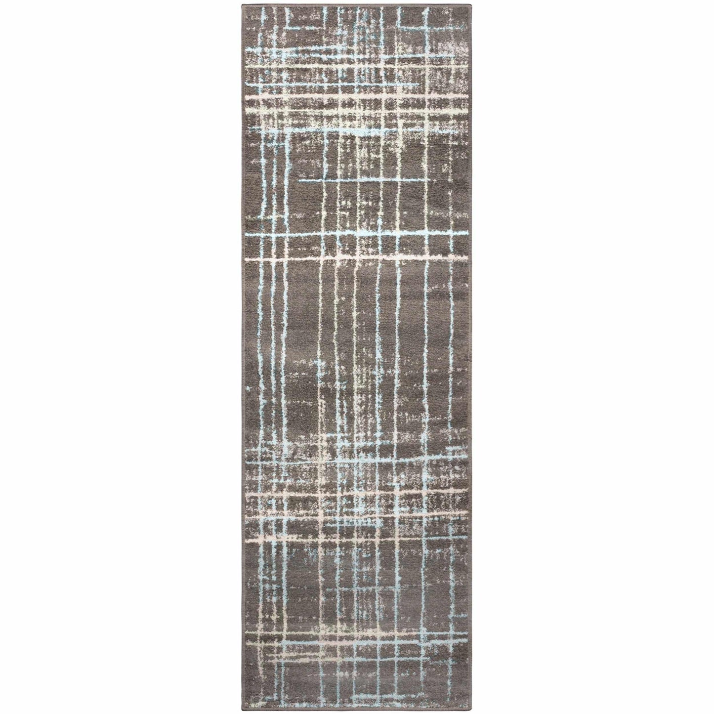 Painted Stripes Plaid Pattern Cottage Country Rug FredCo
