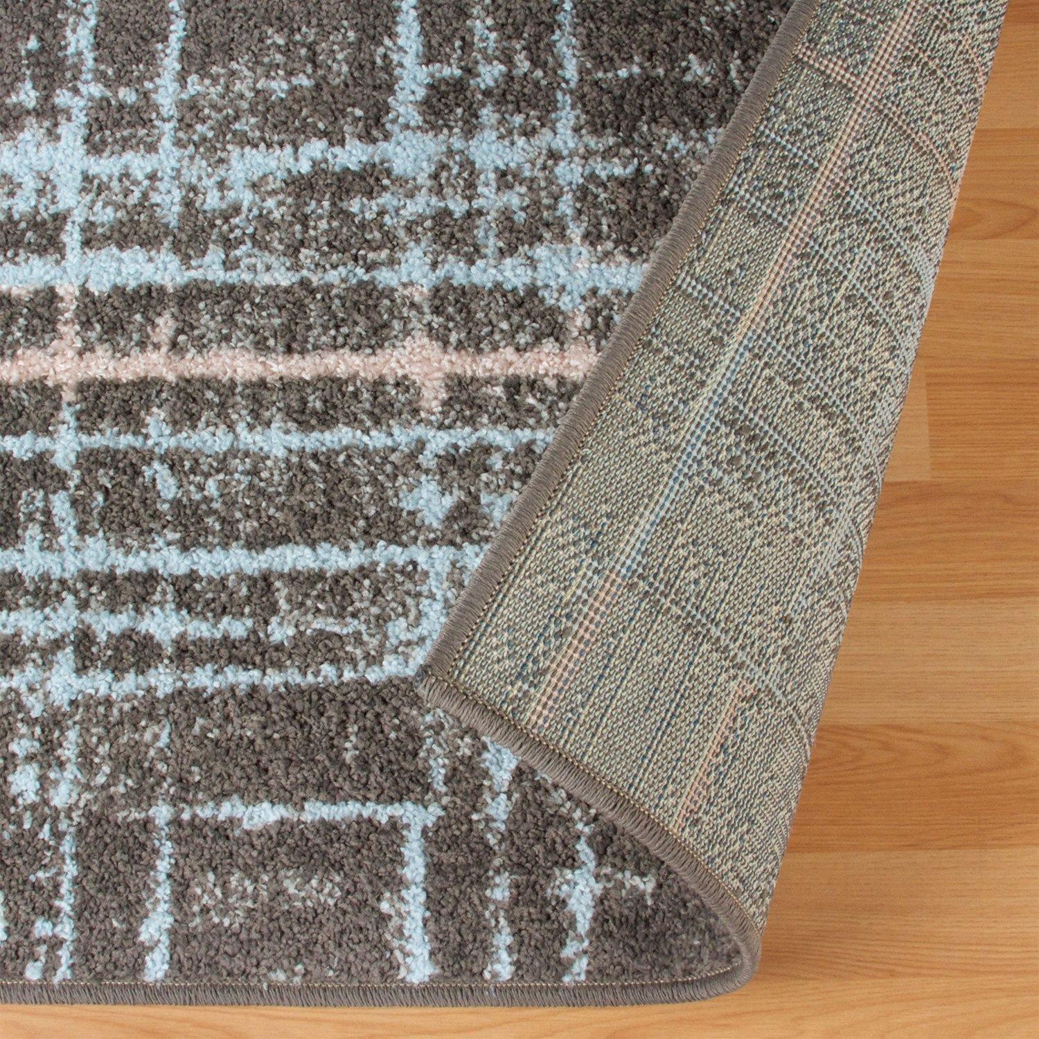 Painted Stripes Plaid Pattern Cottage Country Rug FredCo