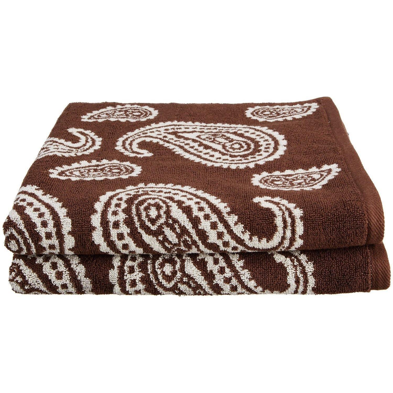Paisley 100% Long Staple Combed Cotton Bath Towel Set, 2-Pieces FredCo