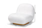 Paiva Modern and Contemporary White Boucle Upholstered and Brushed Gold Finished Accent Chair FredCo