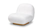 Paiva Modern and Contemporary White Boucle Upholstered and Brushed Gold Finished Accent Chair FredCo