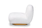 Paiva Modern and Contemporary White Boucle Upholstered and Brushed Gold Finished Accent Chair FredCo