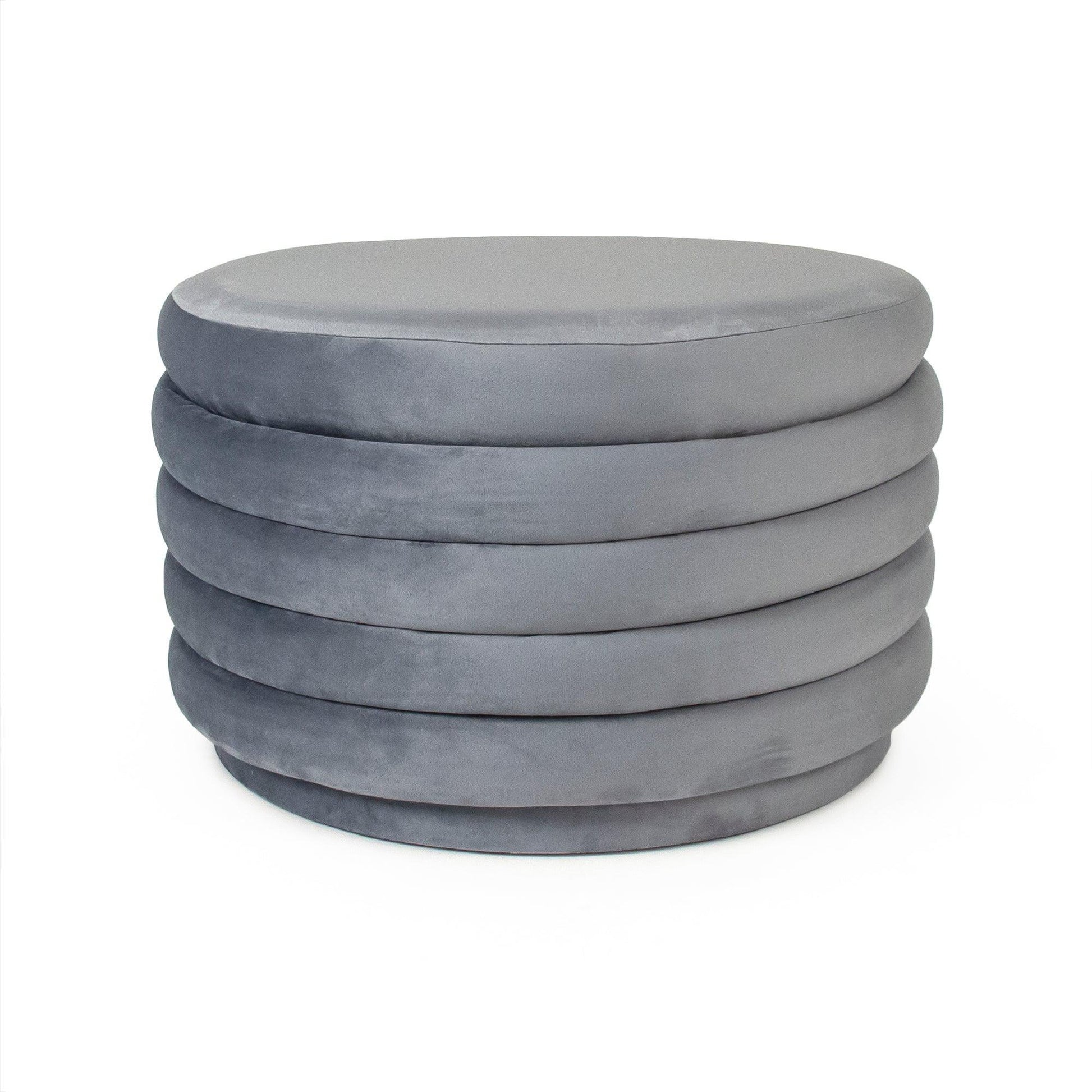 Pale Blue Velvet Ottoman GH005-VB FredCo