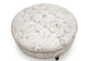 Palfrey Beige Script Print Modern Tufted Ottoman FredCo