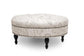 Palfrey Beige Script Print Modern Tufted Ottoman FredCo