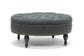 Palfrey Gray Linen Modern Tufted Ottoman FredCo