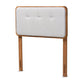 Palina Mid-Century Modern Light Grey Fabric Upholstered and Walnut Brown Finished Wood Twin Size Headboard FredCo