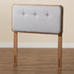Palina Mid-Century Modern Light Grey Fabric Upholstered and Walnut Brown Finished Wood Twin Size Headboard FredCo