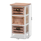 Palta Modern and Contemporary Two-Tone White and Oak Brown Finished Wood 3-Drawer Storage Unit FredCo