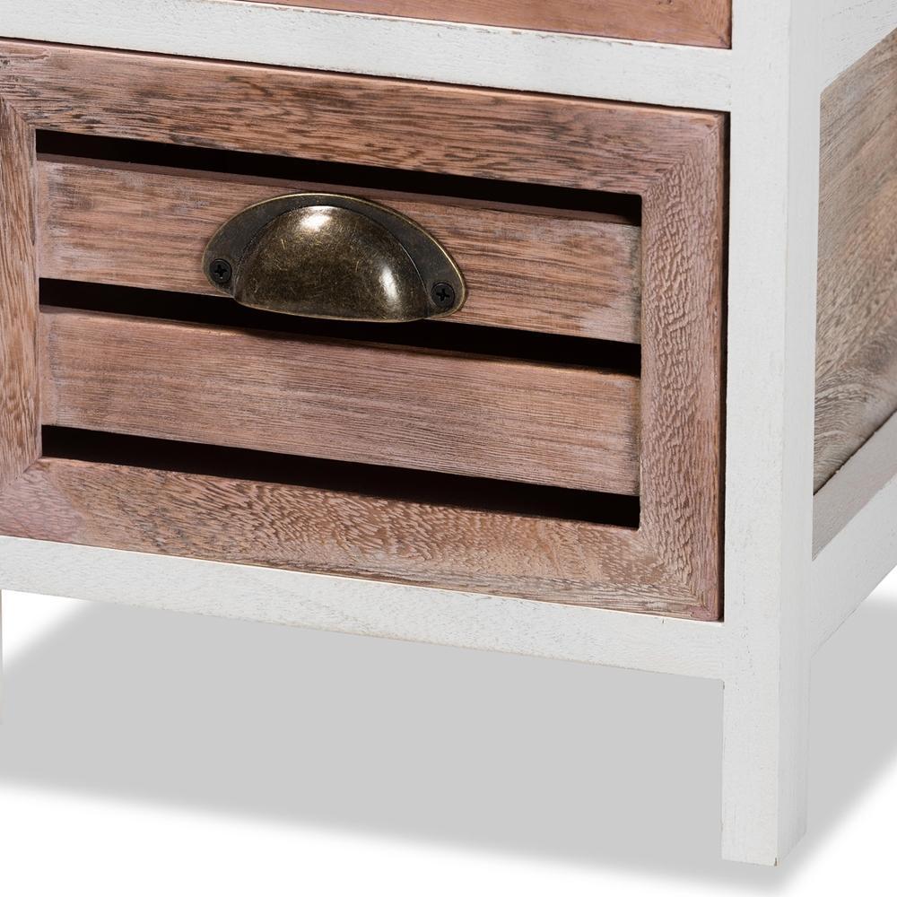 Palta Modern and Contemporary Two-Tone White and Oak Brown Finished Wood 3-Drawer Storage Unit FredCo