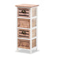 Palta Modern and Contemporary Two-Tone White and Oak Brown Finished Wood 4-Drawer Storage Unit FredCo