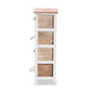Palta Modern and Contemporary Two-Tone White and Oak Brown Finished Wood 4-Drawer Storage Unit FredCo