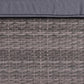 Pamela Modern and Contemporary Grey Polyester Upholstered and Brown Finished 4-Piece Woven Rattan Outdoor Patio Set FredCo