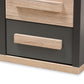 Pandora Modern and Contemporary Dark Grey and Light Brown Two-Tone 2-Drawer Nightstand FredCo