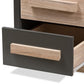 Pandora Modern and Contemporary Dark Grey and Light Brown Two-Tone 2-Drawer Nightstand FredCo