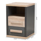 Pandora Modern and Contemporary Dark Grey and Light Brown Two-Tone 2-Drawer Nightstand FredCo
