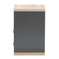 Pandora Modern and Contemporary Dark Grey and Light Brown Two-Tone 2-Drawer Nightstand FredCo