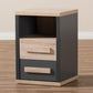 Pandora Modern and Contemporary Dark Grey and Light Brown Two-Tone 2-Drawer Nightstand FredCo