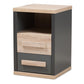 Pandora Modern and Contemporary Dark Grey and Light Brown Two-Tone 2-Drawer Nightstand FredCo