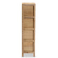 Paolo Mid-Century Modern Natural Brown Finished Wood and Rattan 4-Drawer Storage Unit FredCo