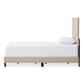 Paris Modern and Contemporary Beige Linen Upholstered Twin Size Tufting Bed FredCo