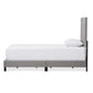 Paris Modern and Contemporary Grey Fabric Upholstered Twin Size Tufting Bed FredCo