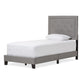 Paris Modern and Contemporary Grey Fabric Upholstered Twin Size Tufting Bed FredCo