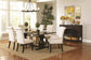 Parkins 5-Piece Dining Room Set Rustic Espresso and Beige 107411-S5 Coaster FredCo