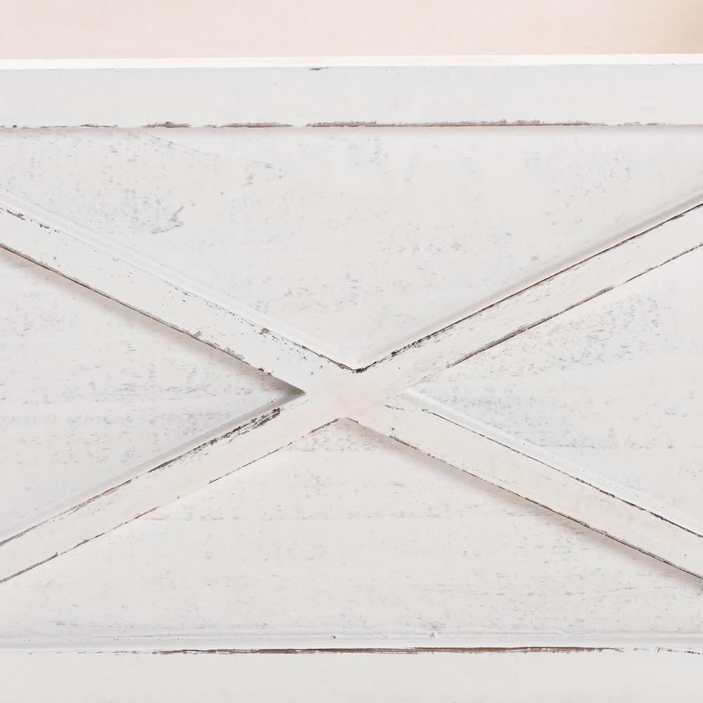 Parra Modern Farmhouse Whitewashed Wood 3-Piece Storage Crate Set FredCo