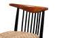Parthenia Mid-Century Modern Two-Tone Black and Walnut Brown Finished Mahogany Wood and Natural Rattan Dining Chair FredCo