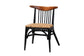 Parthenia Mid-Century Modern Two-Tone Black and Walnut Brown Finished Mahogany Wood and Natural Rattan Dining Chair FredCo