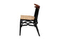 Parthenia Mid-Century Modern Two-Tone Black and Walnut Brown Finished Mahogany Wood and Natural Rattan Dining Chair FredCo