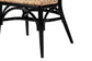 Parthenia Mid-Century Modern Two-Tone Black and Walnut Brown Finished Mahogany Wood and Natural Rattan Dining Chair FredCo