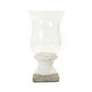 Partially Glazed Off-White Candle Holder (4614M A25A) FredCo