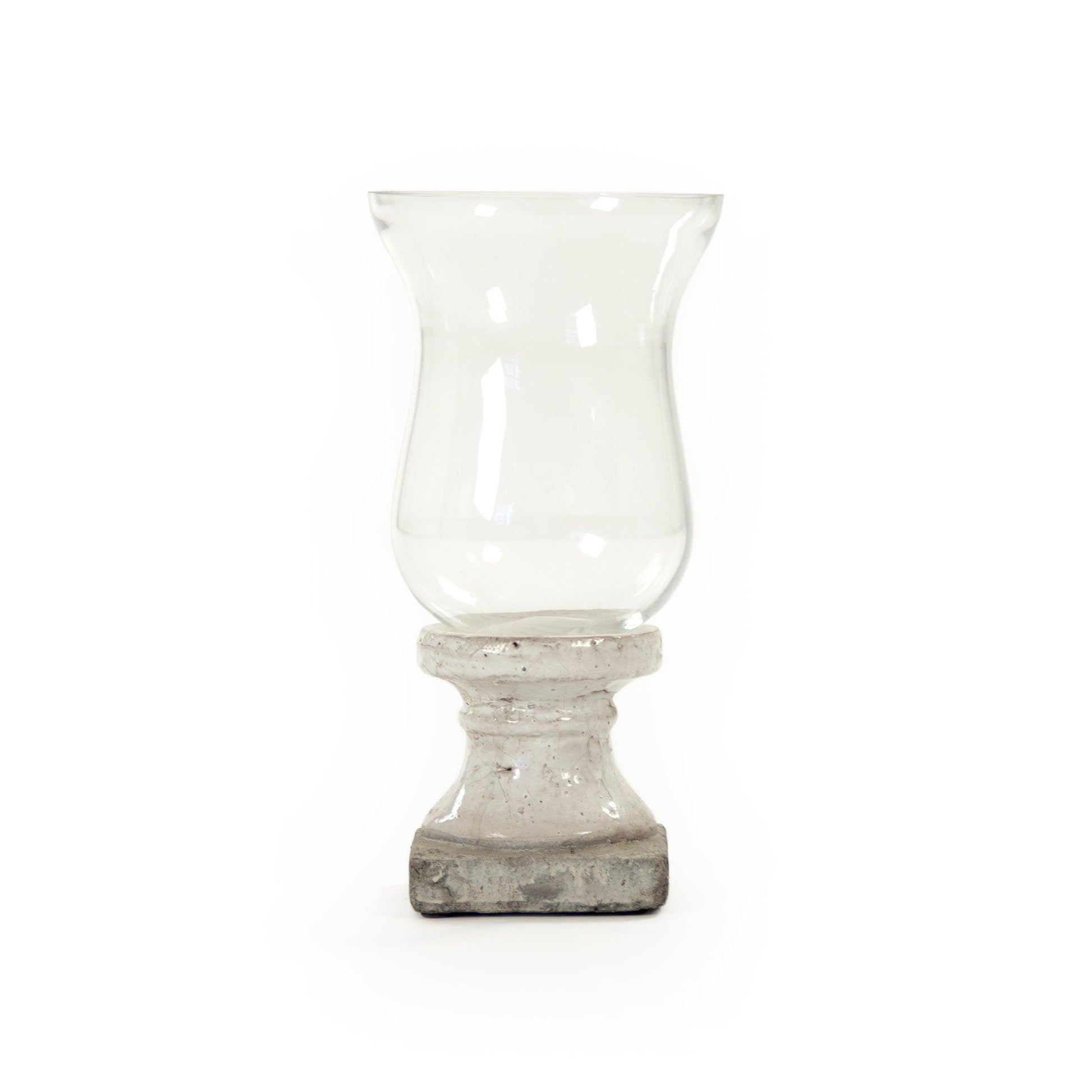 Partially Glazed Off-White Candle Holder (4614S A25A) FredCo