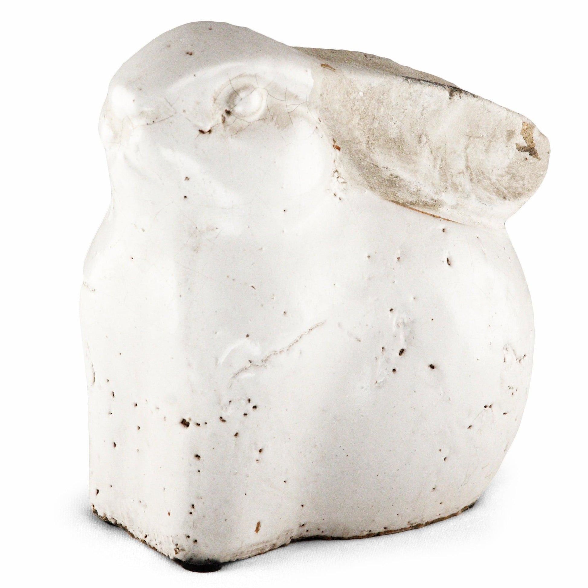 Partially Glazed Off-White Ceramic Rabbit (5829M) FredCo