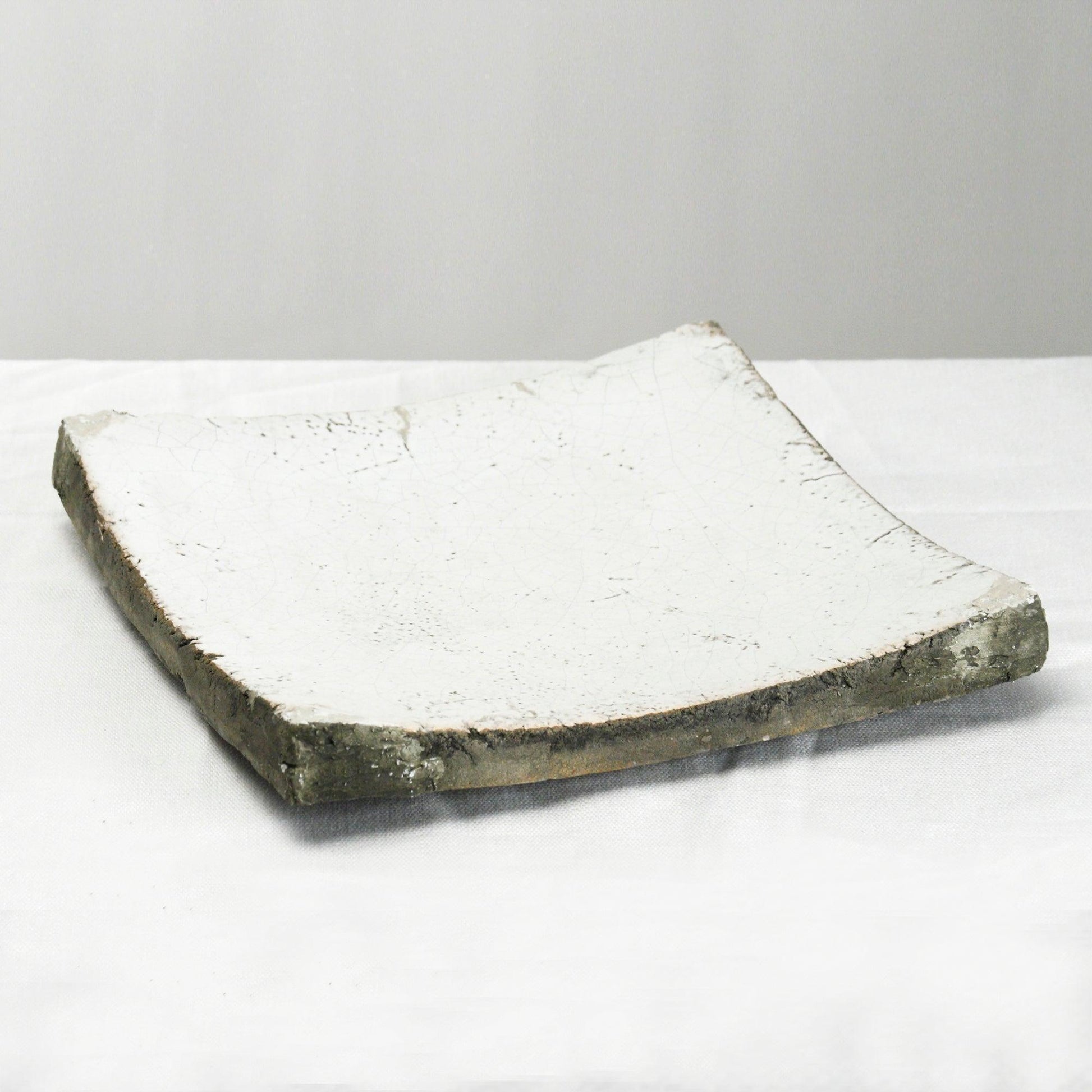 Partially Glazed Off-White Dish (3672M A25) FredCo