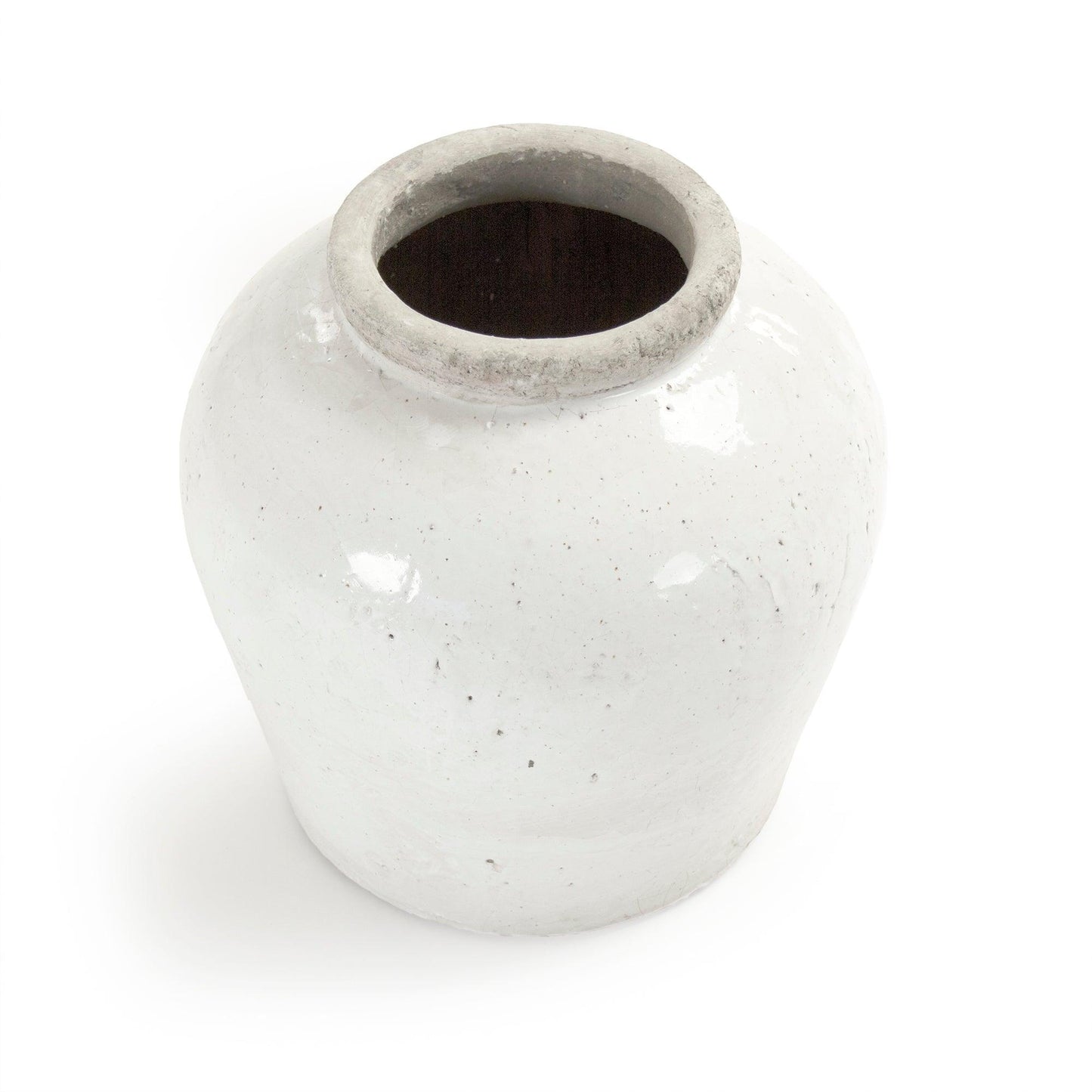 Partially Glazed Off-White Jar (4869L A25A) FredCo