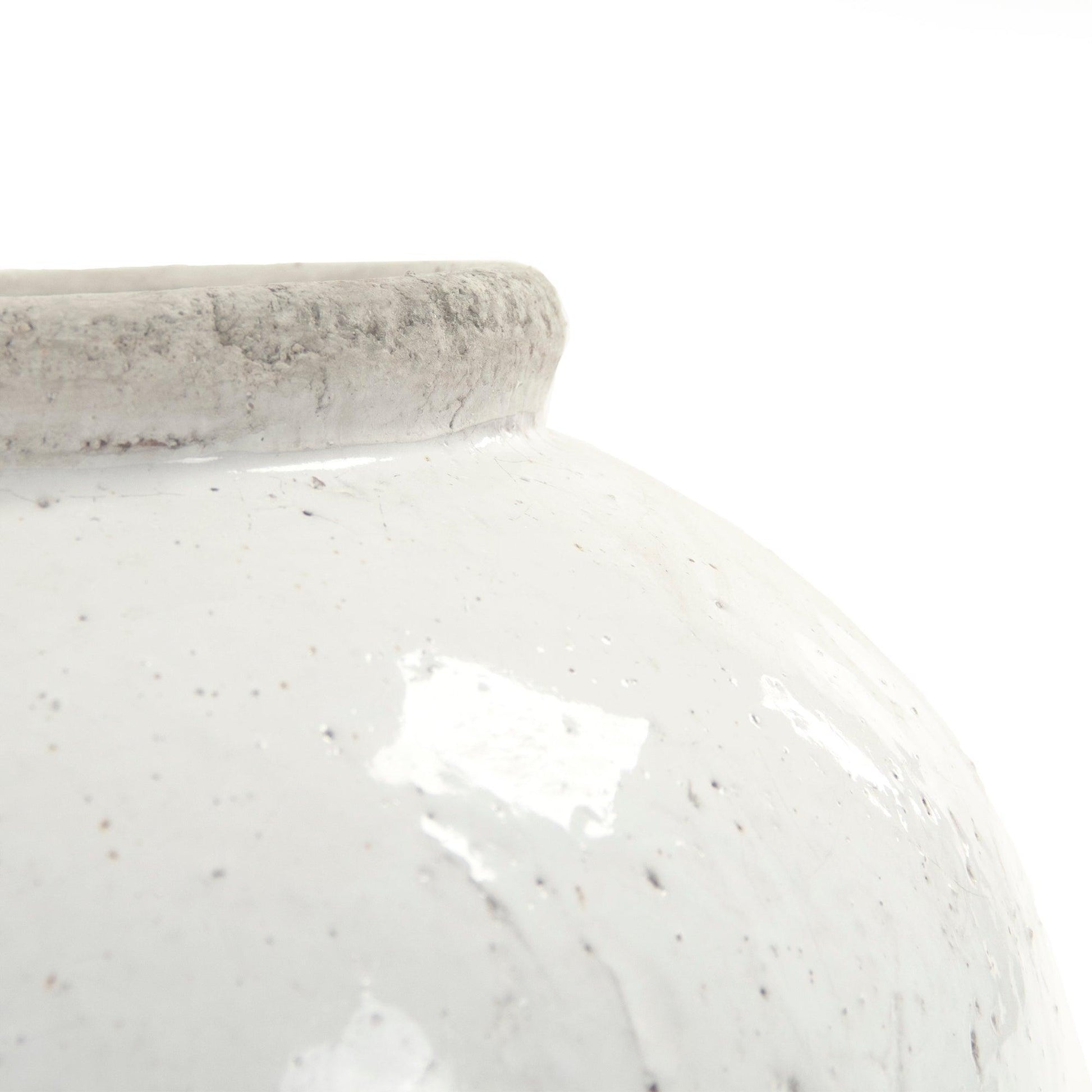 Partially Glazed Off-White Jar (4869L A25A) FredCo