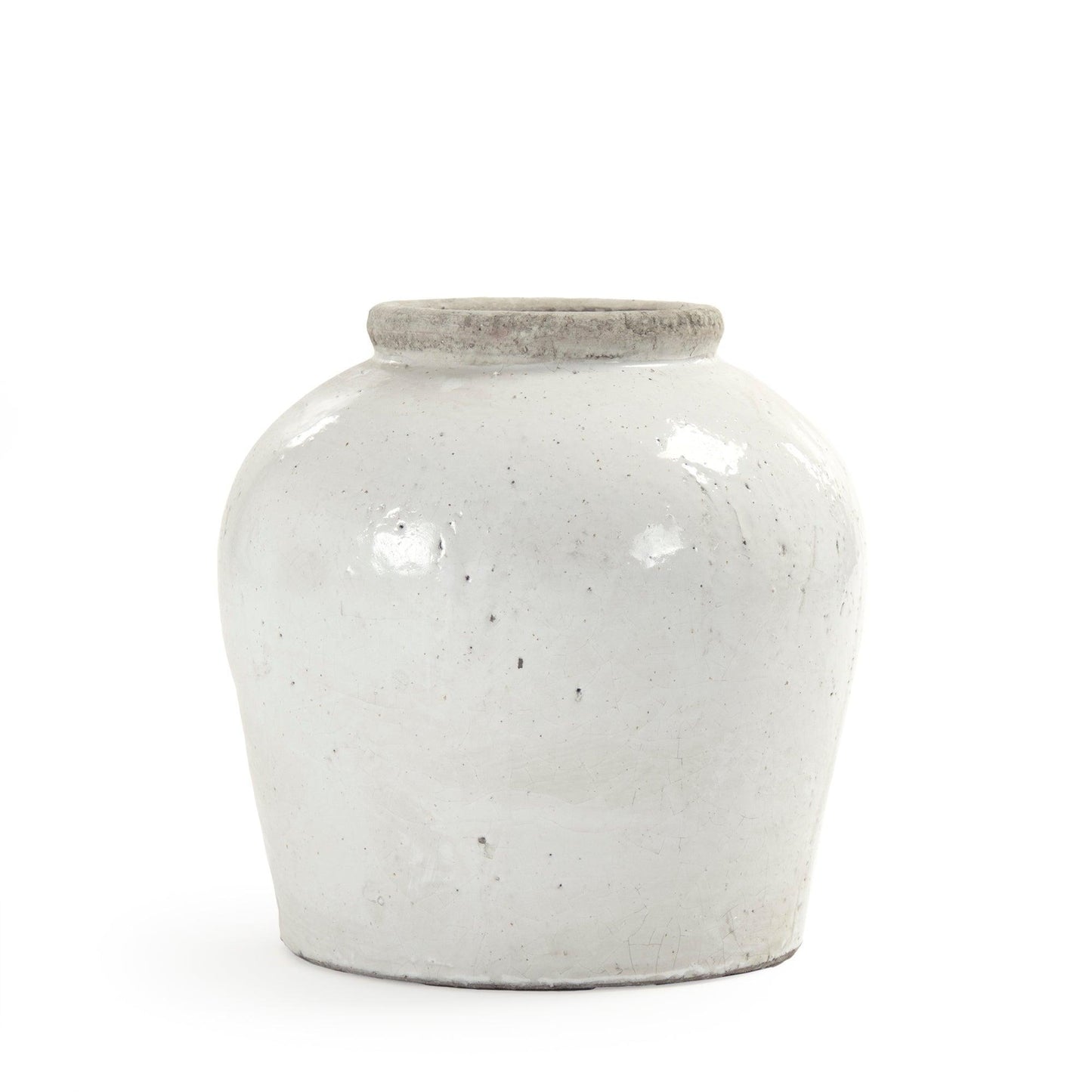 Partially Glazed Off-White Jar (4869L A25A) FredCo