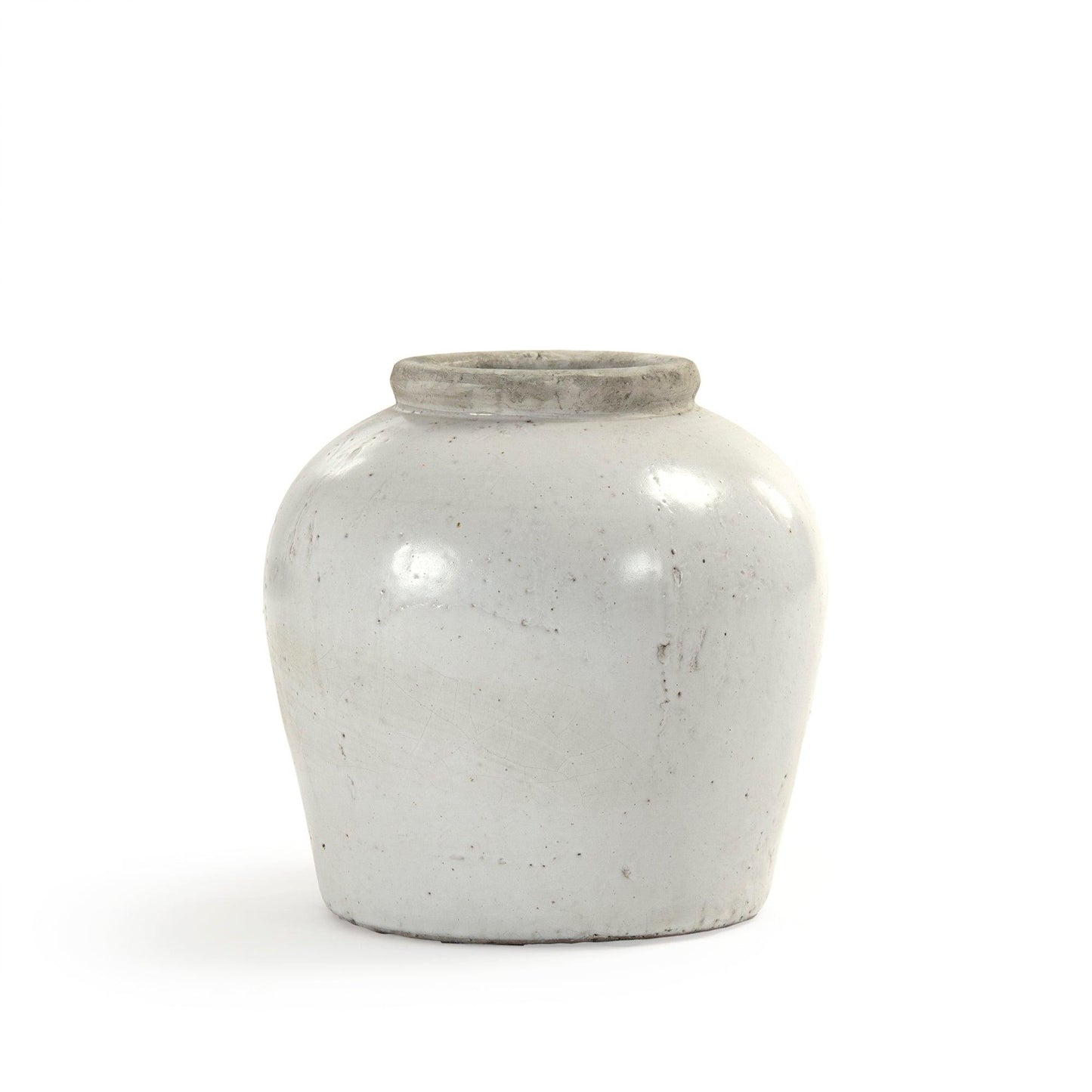 Partially Glazed Off-White Jar (4869S A25A) FredCo