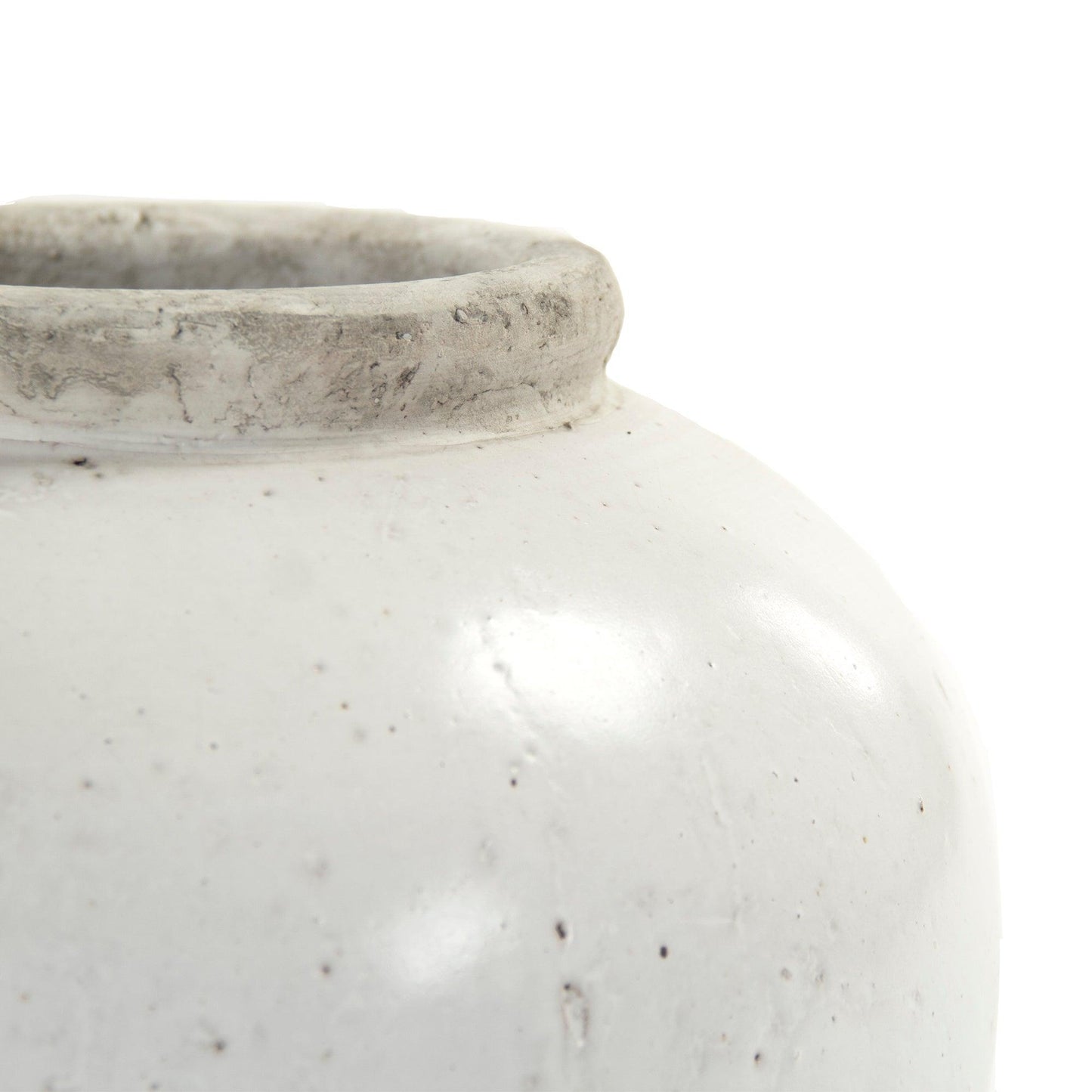 Partially Glazed Off-White Jar (4869S A25A) FredCo