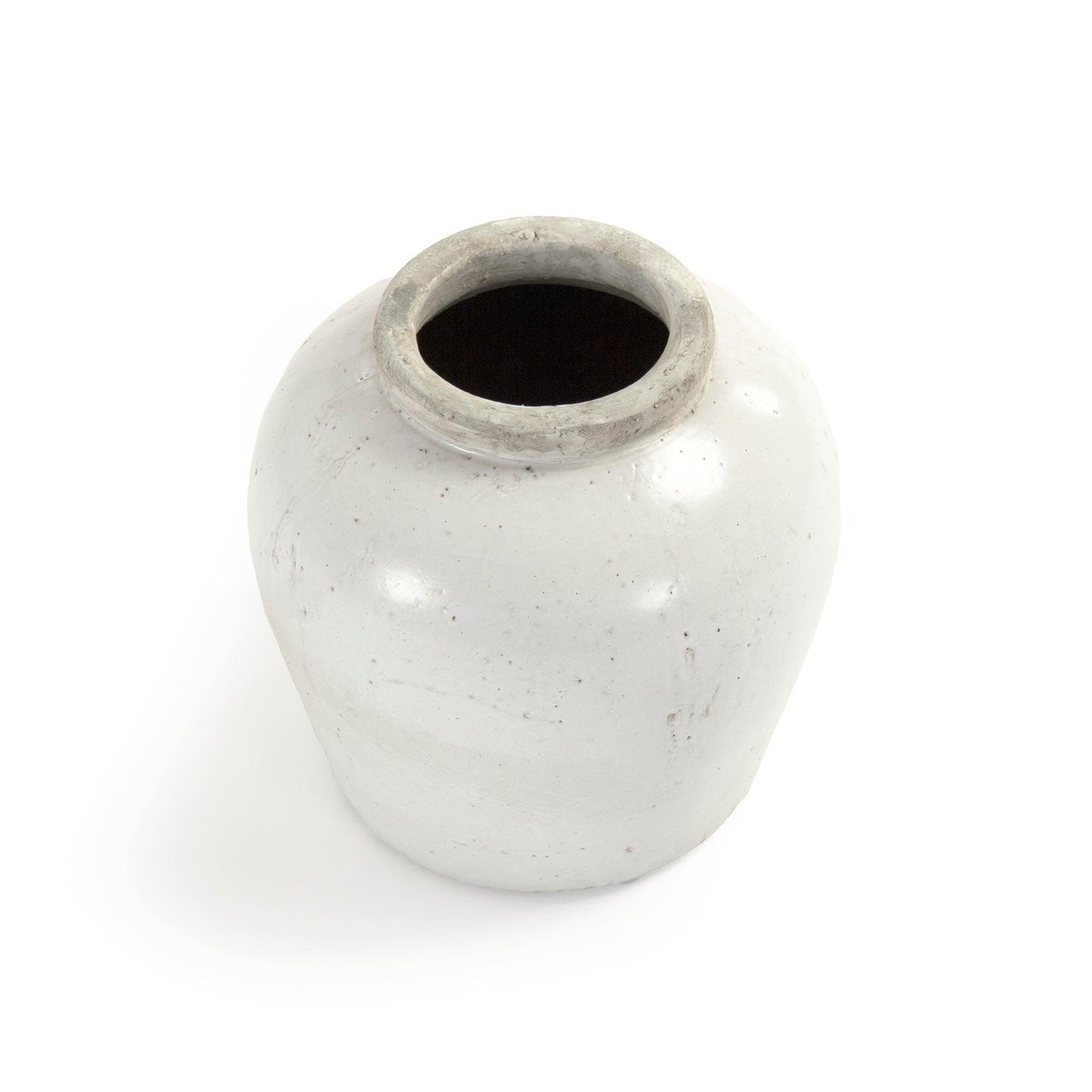 Partially Glazed Off-White Jar (4869S A25A) FredCo