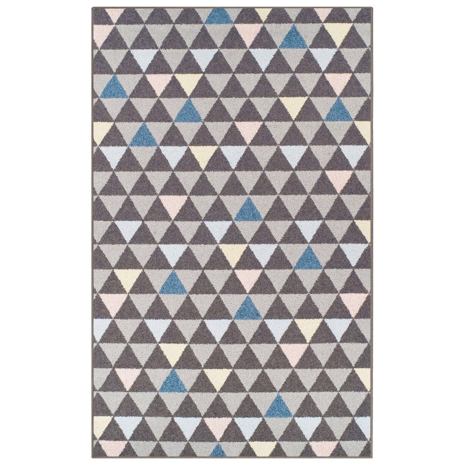 Pastel Aztec Modern Geometric Tribal Pyramid Rug FredCo