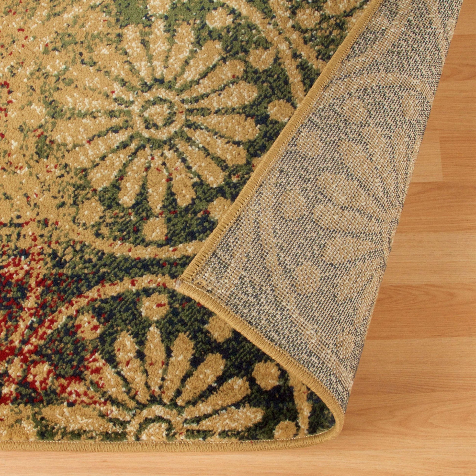 Patchwork Transitional Geometric Floral Medallion Rug FredCo