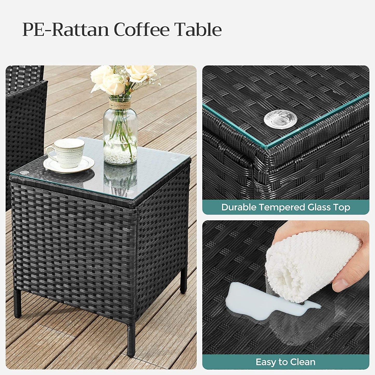 Patio Furniture 3 Set, Rattan FredCo
