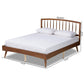 Paton Mid-Century Modern Walnut Brown Finished Wood King Size Platform Bed FredCo