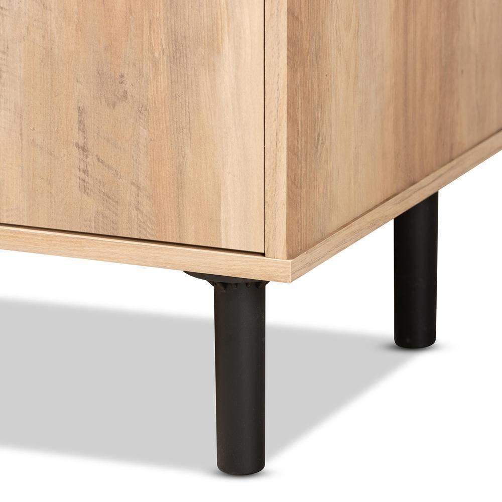 Patterson Modern and Contemporary Modern Oak Brown Finished Wood 3-Door Kitchen Storage Cabinet FredCo